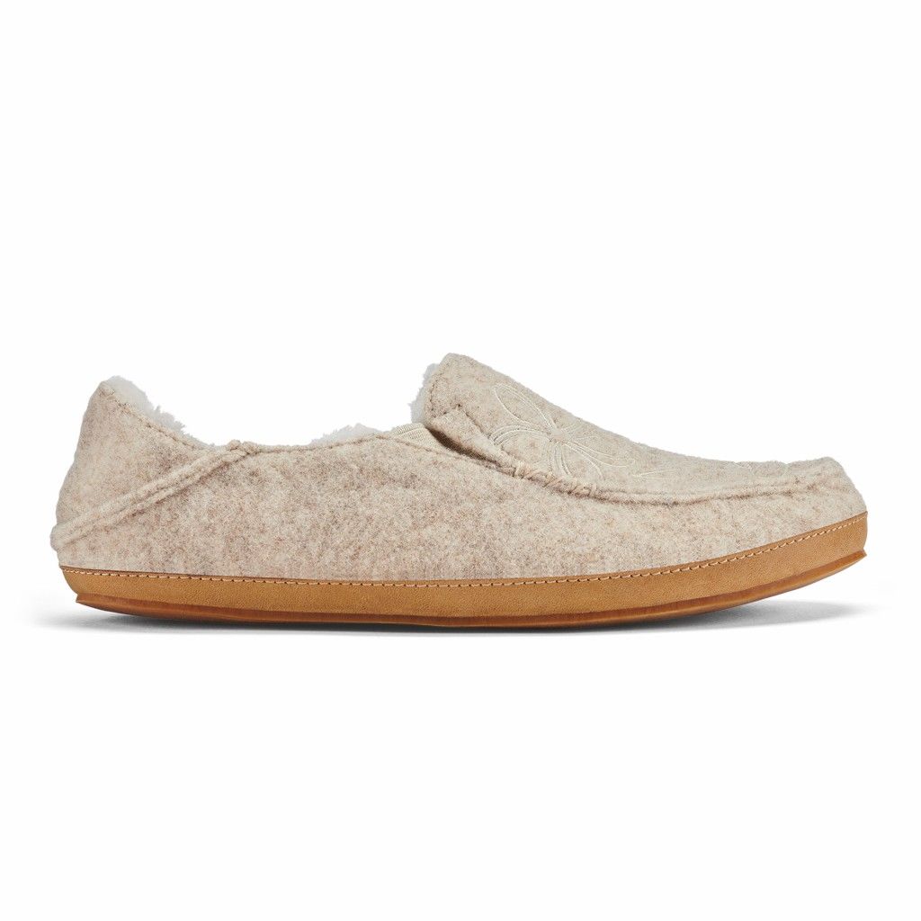 Olukai Women's Nohea Kilohana Slipper - Tapa / Golden Sand US896-472